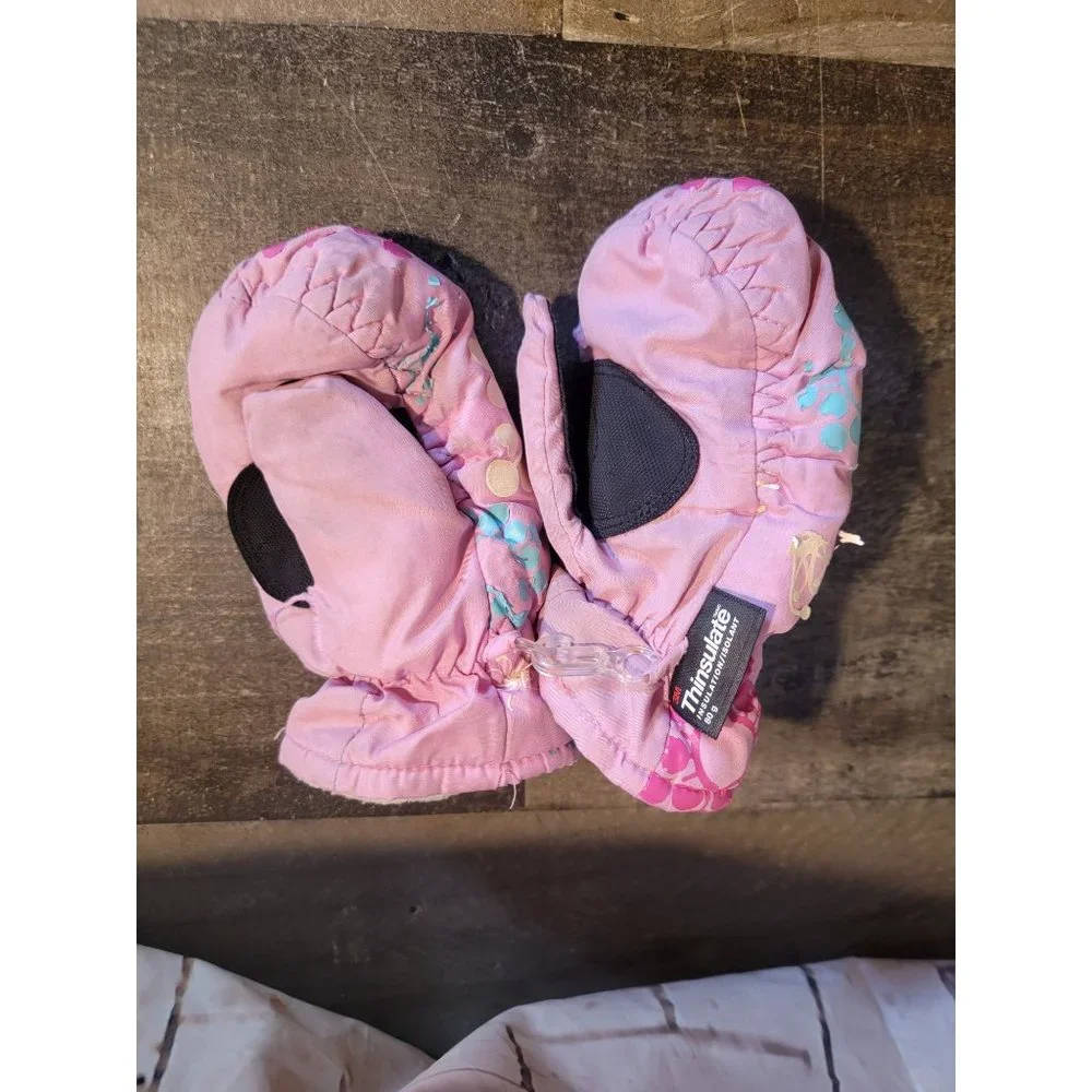3m thinsulate gloves youth pink‎ snowflake